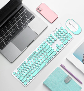 Teclado ergonómico de tamaño completo para ordenador de oficina y ratón bonito con combinación de teclado y ratón inalámbricos de 3 DPI 2,4G para ordenador portátil - Product Image 3