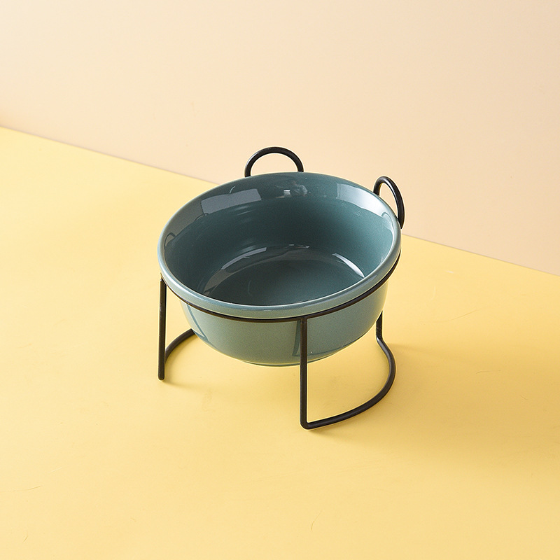 Blue Single Bowls with Black Stand