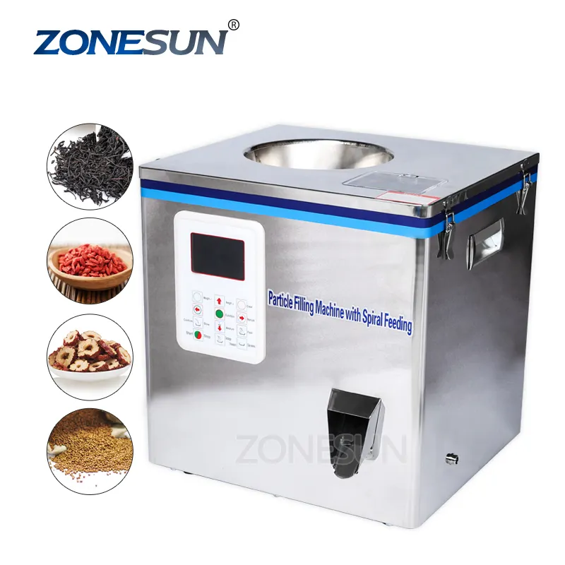 ZONESUN-máquina de llenado de té, máquina de llenado de bolsitas, granulado de Medlar, máquina de pesaje automático, suministro de relleno