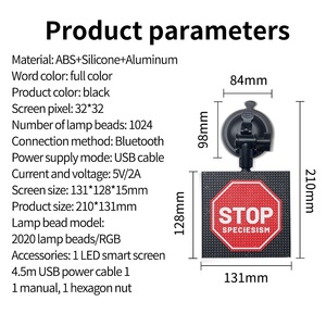 Custom Emotion Scrolling Message Matrix Panel programmabile Smart App Control Window Display digitale pubblicità Led Car Signs - Product Image 6