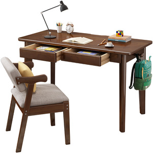 Semplice piccola scrivania del Computer e sedia in legno massello nordico studente scrivania ufficio per adulti e uso domestico - Product Image 1