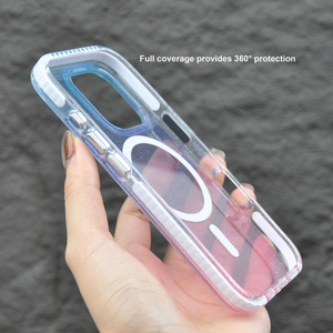 IPhone 16/Pro Max IMD durumda şeffaf köpüklü pembe degrade anti-çizik ve manyetik darbeye yeni cep telefonu kılıfı - Product Image 4