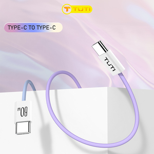 TUTI düşük fiyat 60w hızlı şarj kablosu tip c tipi c veri kablosu naylon örgülü USB kablosu telefon için - Product Image 5