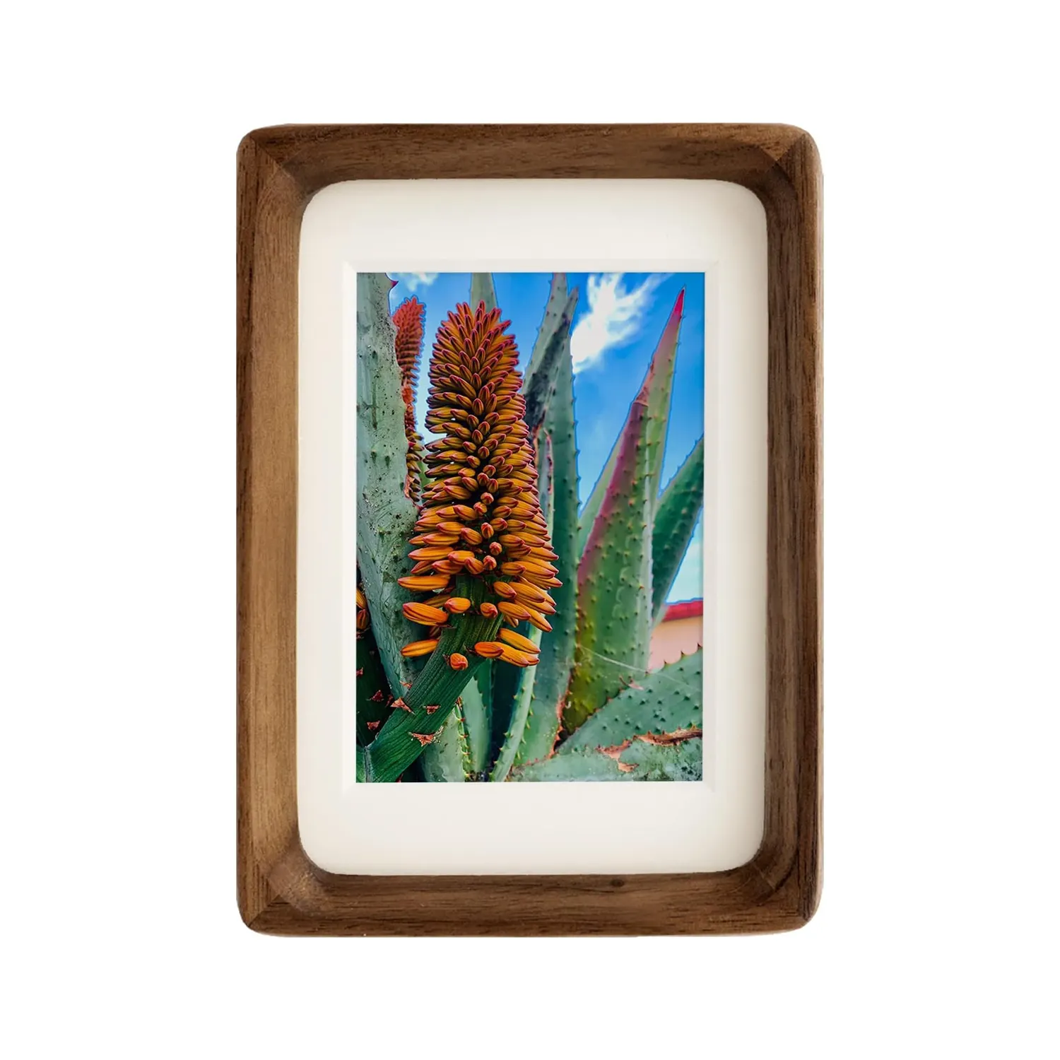 Natural Wood Photo Frames Inspired Tabletop Picture Frame with Mat Vertical or Horizontal Display