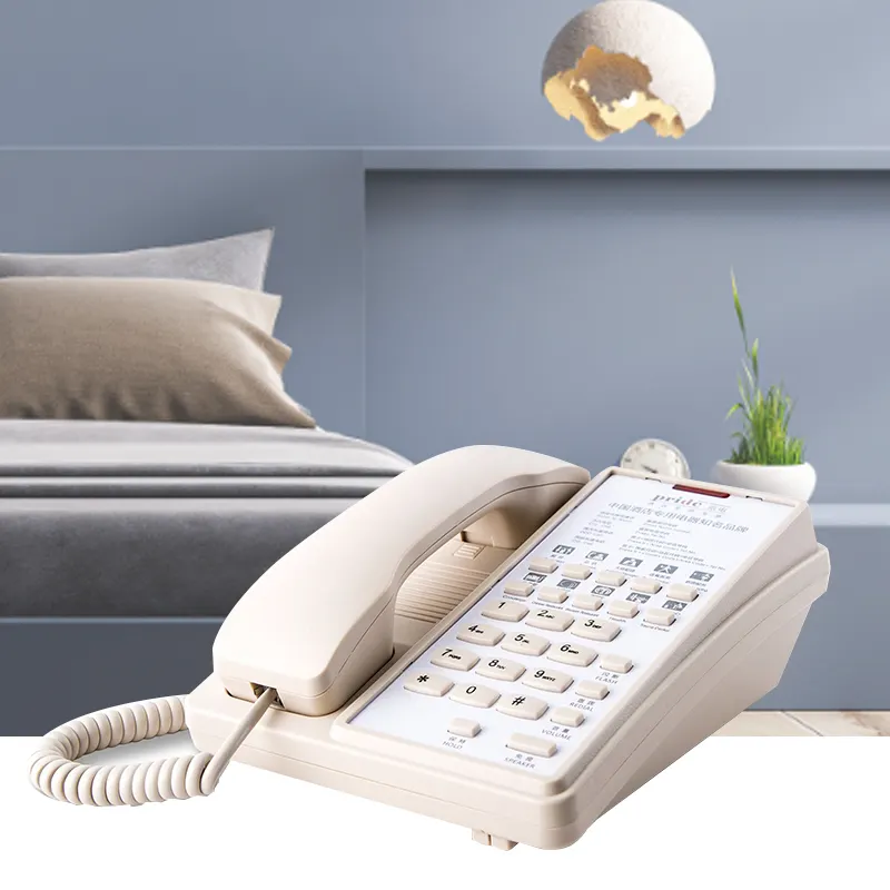 Telepon Satu Jalur Berfungsi dengan Telepon Berkabel Pabx Yang Dapat Dipasang Di Dinding Hotel Menggunakan Komersial