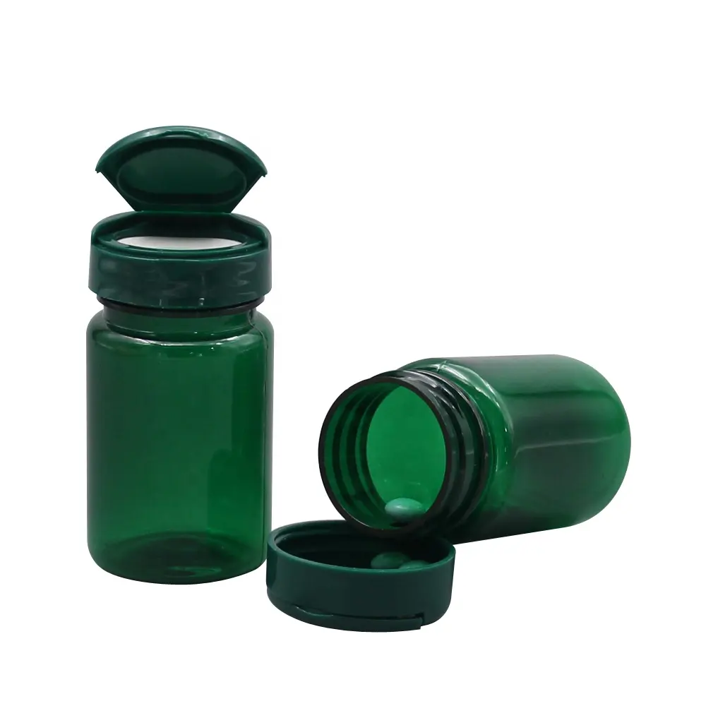 Contenitore per flaconi di pillole in plastica per flaconi di Capsule verdi vuoti da 70ml