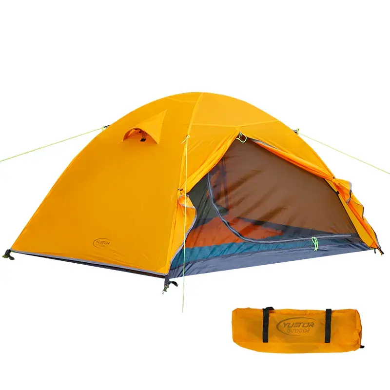 Tenda Kemah mendaki gunung, tenda velg 2 orang, mendaki gunung, Backpacking, Ultra ringan luar ruangan