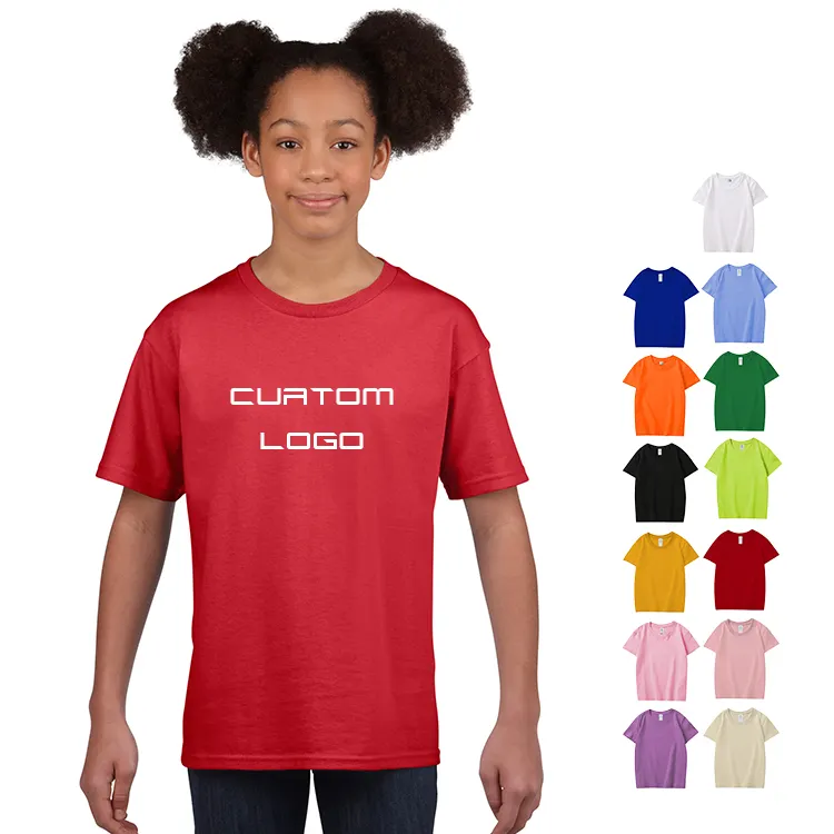 कस्टम लोगो मुद्रित और कढ़ाई बच्चों की टी-शर्ट खेल लड़कियों की टी शर्ट लड़के लड़कियों की टीशर्ट