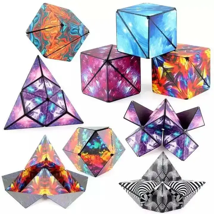 Popular Promocionais Terra Ímãs Magnéticos Galaxy Fidget Shape Shifting Box Geometria 3d Infinito Cubo Mágico Para Boy Girl Adulto