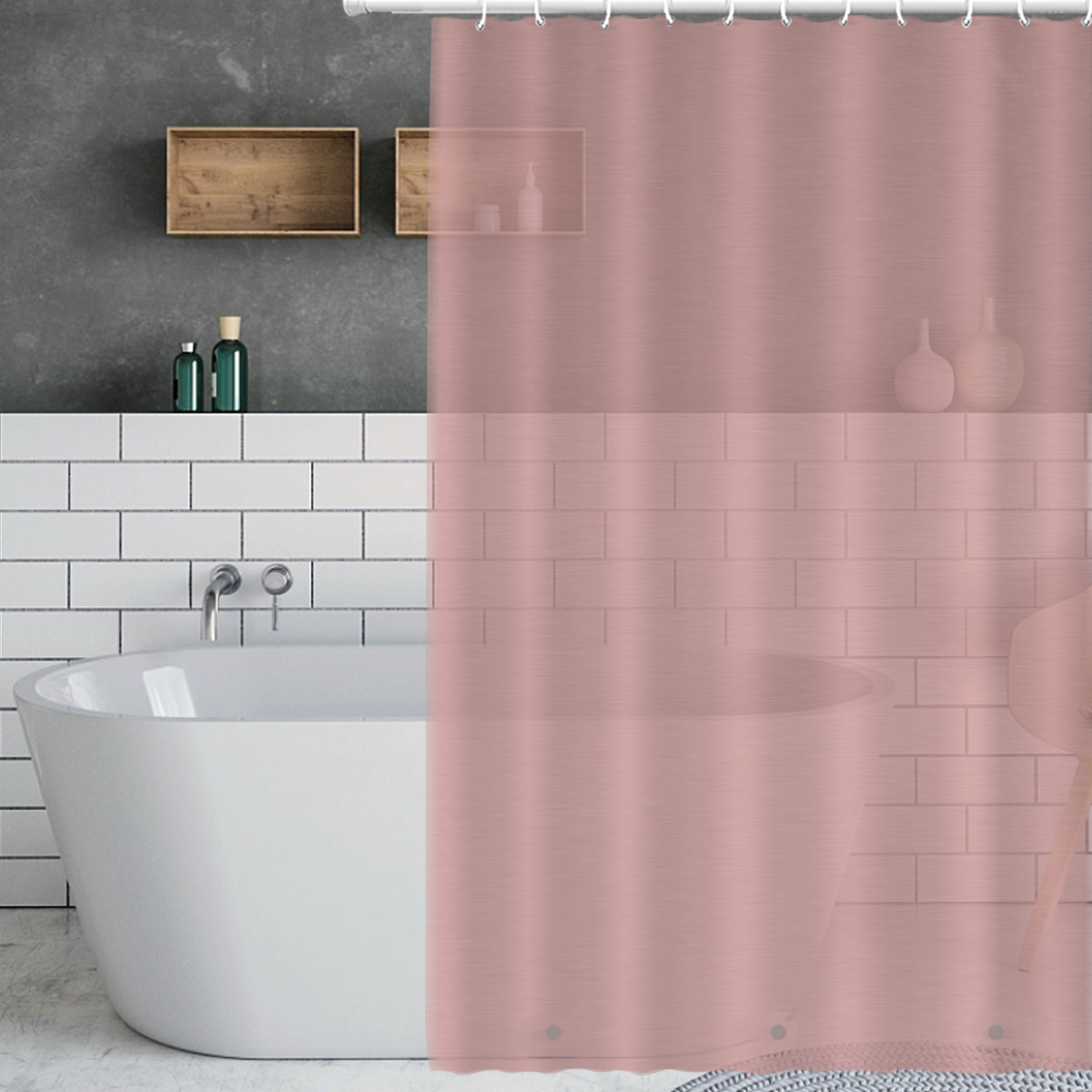 Soie brossée rose semi-transparente