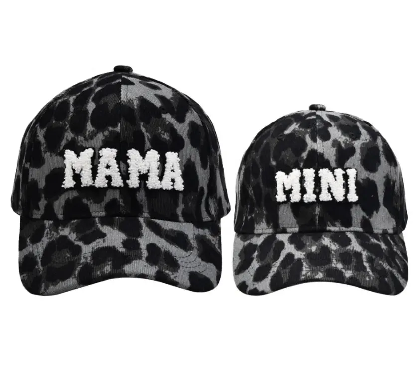 Gorro de golf de béisbol de PANA con estampado de leopardo y logotipo bordado personalizado Mini Mama Terry