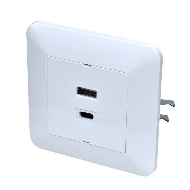 80x80mm Universal dual ports wall mounted USB charger XJY-USB-53-5V/4.2A Turkish USB wall socket outlet AC100-250V