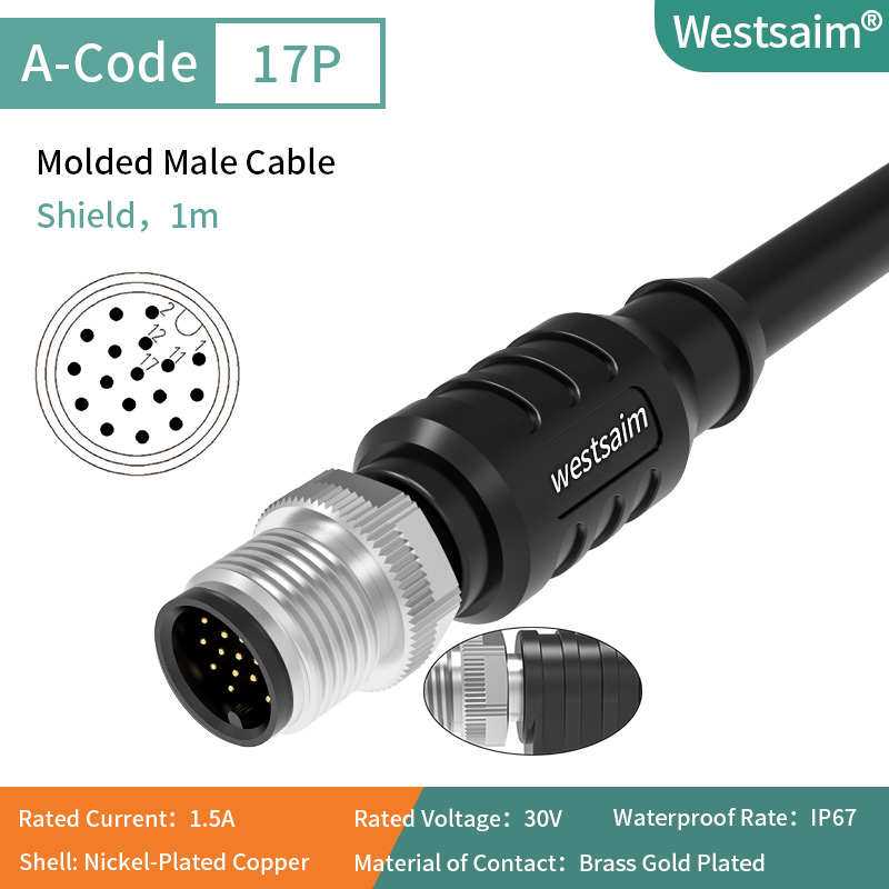 M12-A-17 male straight