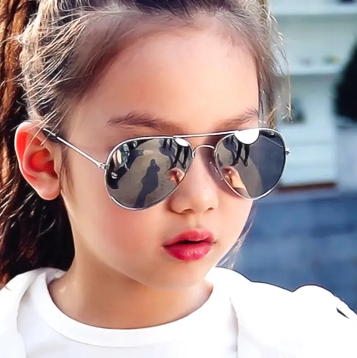 Bingkai Logam Baru Kacamata Hitam Nuansa Mewah untuk Anak Perempuan Kacamata Matahari