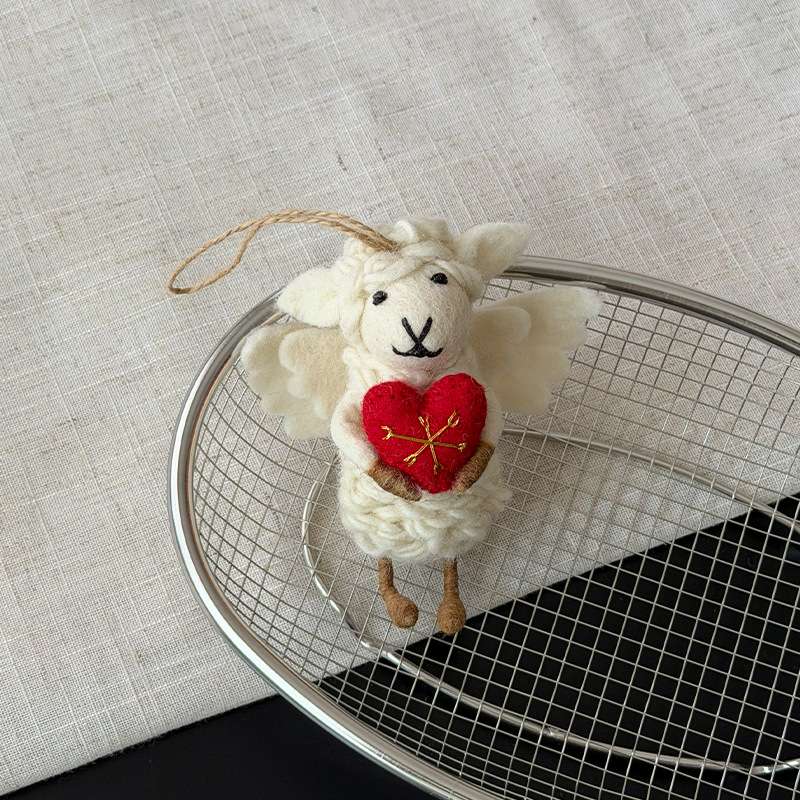 Abrazo amor ángel oveja 12cm