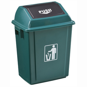 Cubo de basura doméstico de plástico de 20L con tapa, Cubo de almacenamiento rectangular abierto para gestión de residuos - Product Image 2