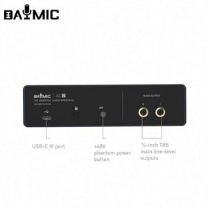 Venta al por mayor OEM X2 interfaz de audio de Estudio 2 canales XLR entradas digital portátil 48V micrófono tarjeta de sonido para PC estudio de grabación