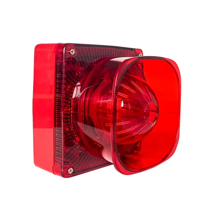 12 ~ 24V/DC 방수 유선 사운드 및 라이트 화재 경보 경고 스트로브 사이렌 경적 사운드 경고 안전 시스템 센서