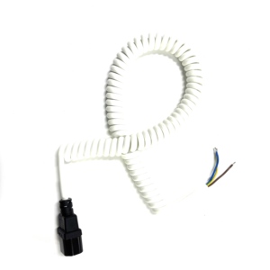 Black C14 Plug to Stripped End Spiral Power Cable White Spring Wire Electrical Extension Core Copper PVC for <strong>Computer</strong> - Product Image 6