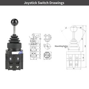 CS-402 4NO 4 pozisyon Joystick anahtarı dönüş anlık 4 yönlü Joystick anahtarı 30mm Monolever Joystick anahtarı - Product Image 3