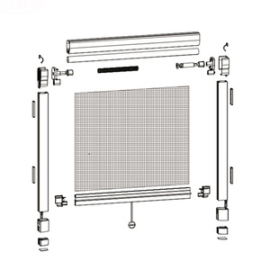 Pantalla retráctil de aluminio para ventana, mosquitera para insectos, zanzariera a rullo
