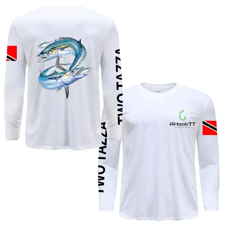 Camiseta de manga larga de pesca con mosca de agua salada divertida con logo personalizado, equipo de pesca