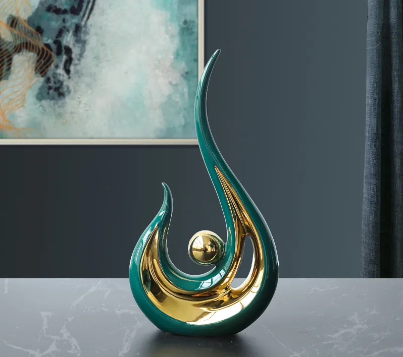 Modern Abstract Art Ceramic Statue Table Decorations for Home Decor Dining Living Room Office Centerpiece