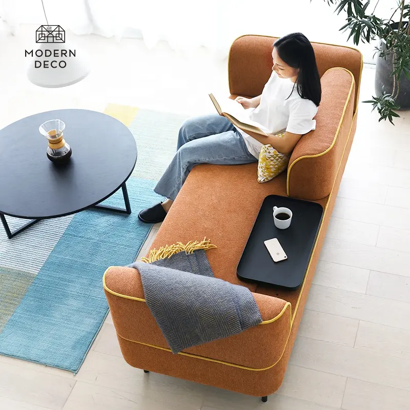 Divano con schienale bracciolo regolabile rimovibile e tavolo attaccato mobili moderni divano soggiorno in tessuto soffa