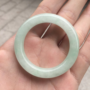 Toptan 40mm doğal Myanmar ışık açık yeşil yeşim Jadeite Jasper çocuk bebek yeşim bileklik Charm bilezik - Product Image 5
