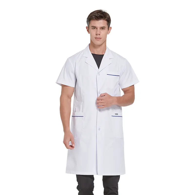 Hospital especial casaco branco manga longa médico roupas farmácia trabalho roupas fábrica atacado logotipo impresso