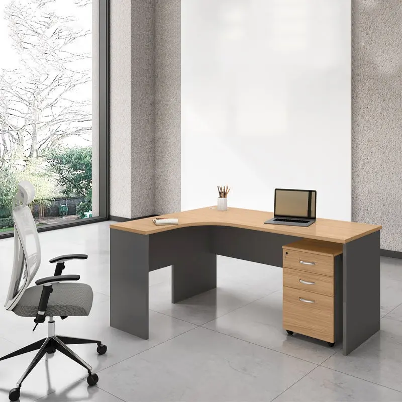 Modern home estudo longa mesa escritório computador mesa sem armário