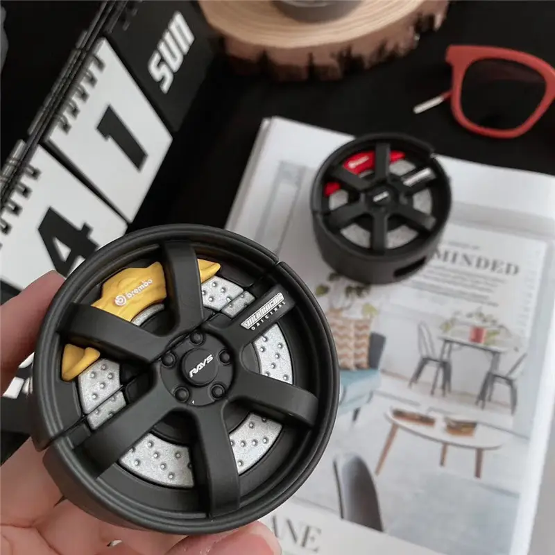 Engraçado Cartoon Car Brake Wheel Brake Pads Design Silicone Case para Airpods 1/2 3 Casos para Airpod Pro Fone de ouvido capa protetora