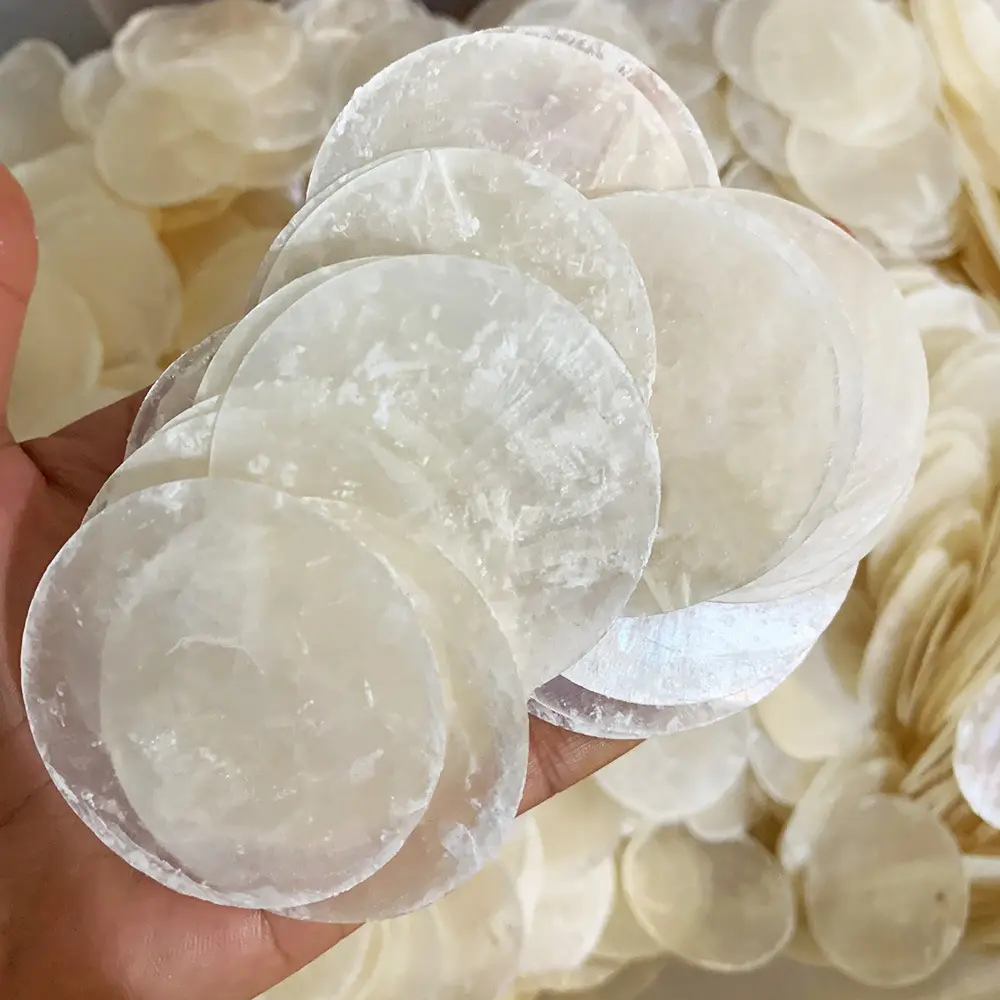 Mirror shell Piece Wind Chime Accessories Complete Size White Scallop Capiz Seashell