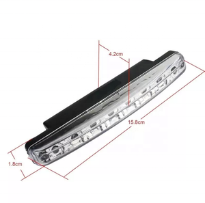 Evrensel 12V 8 LED beyaz LED gündüz çalışan DRL ışıkları çalışma sis lambası DRL LED gündüz çalışan işık araba - Product Image 6