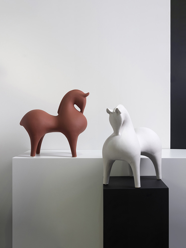 Nordic Pattern Horse Decorative Vintage Ornament Other Home Decoration Ceramic Decors