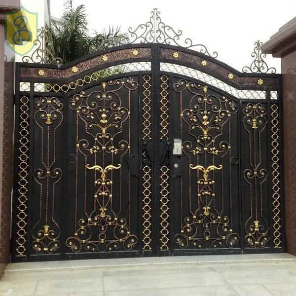 Design of American luxury decorative safety door wrought iron gate arch design
