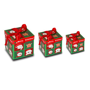 圣诞盒彩色可爱小包礼品包装纸盒广告三合一纸盒圣诞 - Product Image 1