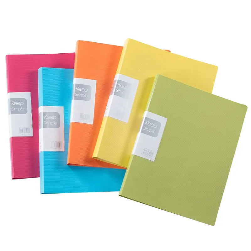 Cahier d'affichage transparent format A4, avec lime de protection des feuilles, 10, 20, 30, 40, 60 ou 80/100 poches