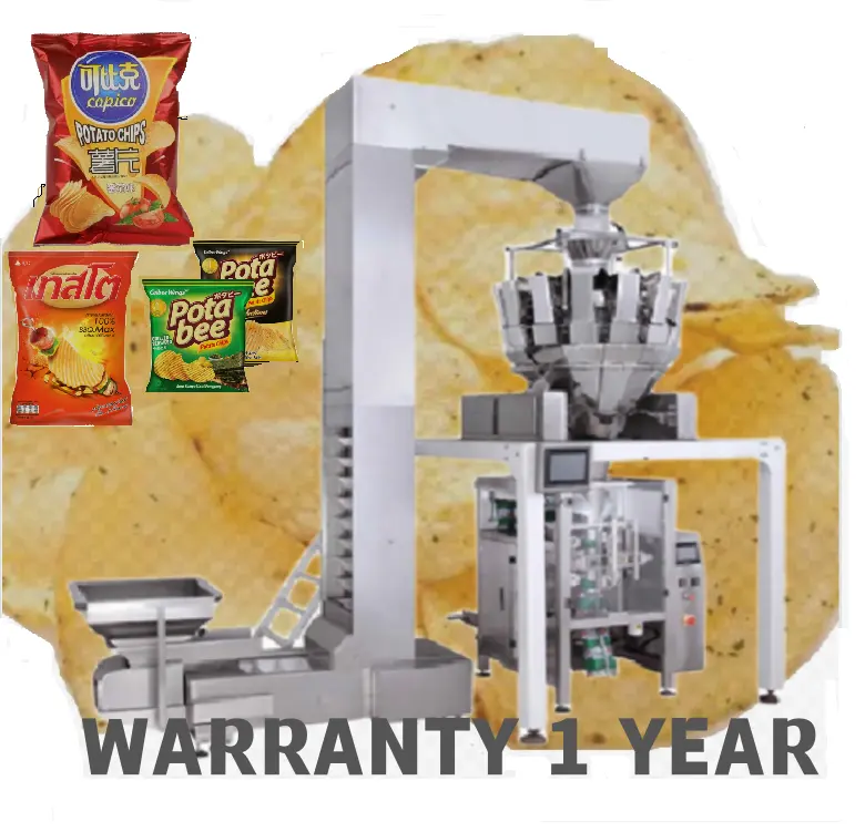 Auto Gas Spoeling Food Retail Kleinschalige Bananenaardappel Frietjes Maïs Puff Popcorn Snackzak Chipgewicht En Verpakkingsmachine