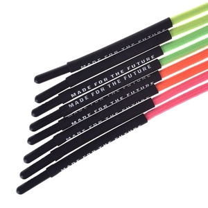 Cordón personalizado de poliéster colorido con puntas de silicona/aleación, elasticidad final - Product Image 2