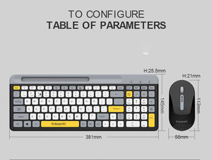 Juego de teclado y ratón de modo dual OEM de fábrica Juego de teclado y ratón inalámbricos 2,4G con función de soporte para teléfono móvil - Product Image 5