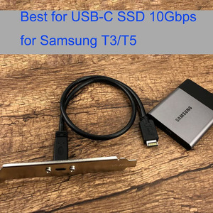 USB 3.1フロントパネルヘッダーからUSB-C Type-Cメス延長ケーブル (パネルマウントネジ付き)