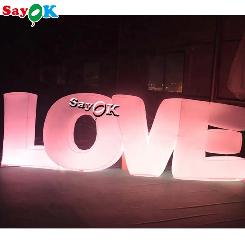 Inflable globos letra | Globos Led inflable gigante carta de amor para publicidad Mini inflable cartas