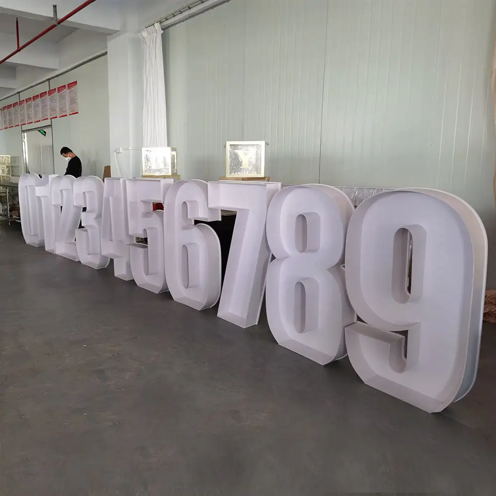 Popular PVC Outdoor Light Up Letters 1 m  Metal Marquee Numbers Backdrop Panel for Wedding Party Event Decor