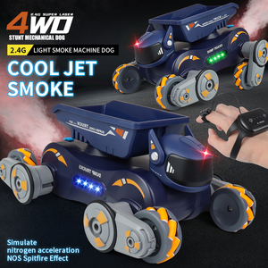 JJRC Q187Rcロボットスマートドッグトランスポートカーウォーターボムカー2in1ジェスチャーコントロールライトミュージックスプレーリモートコントロールおもちゃスタントカー