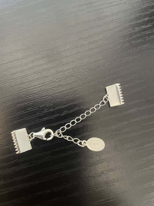 Beadsnice 925 Silver Cove <strong>Clasps</strong> Cord End Caps <strong>String</strong> Ribbon Leather Clip <strong>With</strong> Chains/Lobster <strong>Clasps</strong> - Product Image 2
