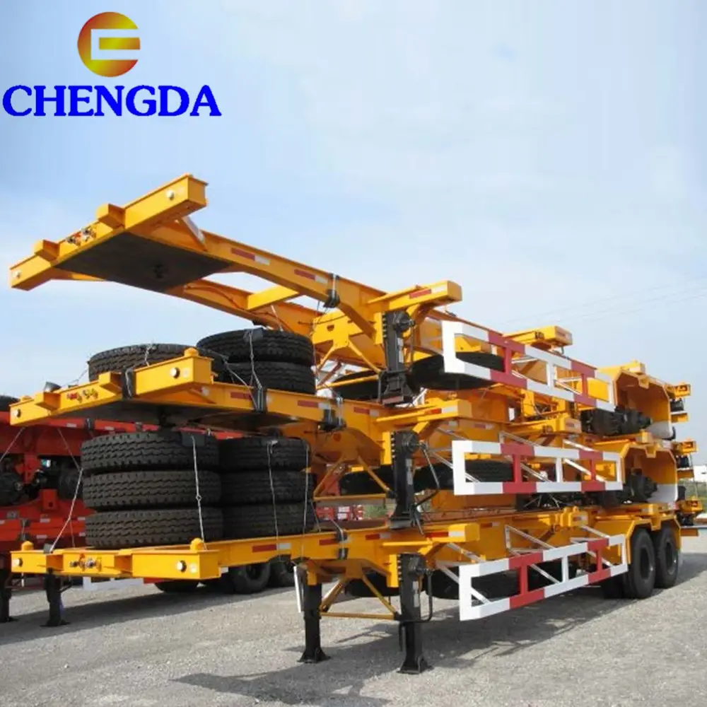 Transporte de 20 pies contenedor de 40 pies chasis esqueleto remolque fabricantes en china