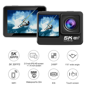 EISアンチシェイク付き5K30FPSアクションカメラEVAナイロンキャリーカメラとリモコン付き4K60FPSスポーツDV