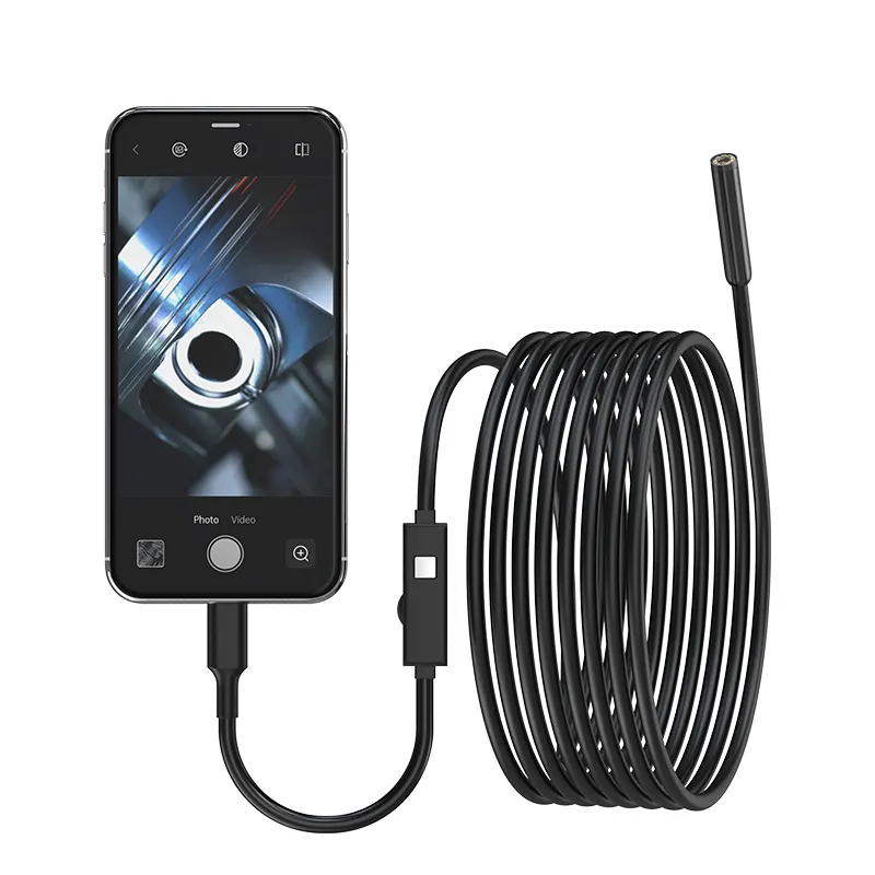 Endoscopio telescópico Wifi de 8mm, cámara de serpiente rígida HD de 1080P, boroscopio Flexible USB, piezas de repuesto, endoscopio IOS para tableta Iphone