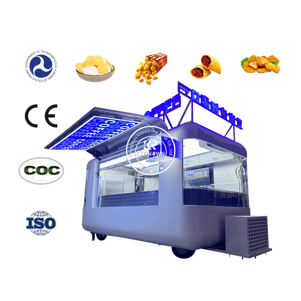 Outdoor Mobile Kitchen Street Fast Food Kiosk Beer Mobile Water Bar Food Trucks Trailer Para Venda